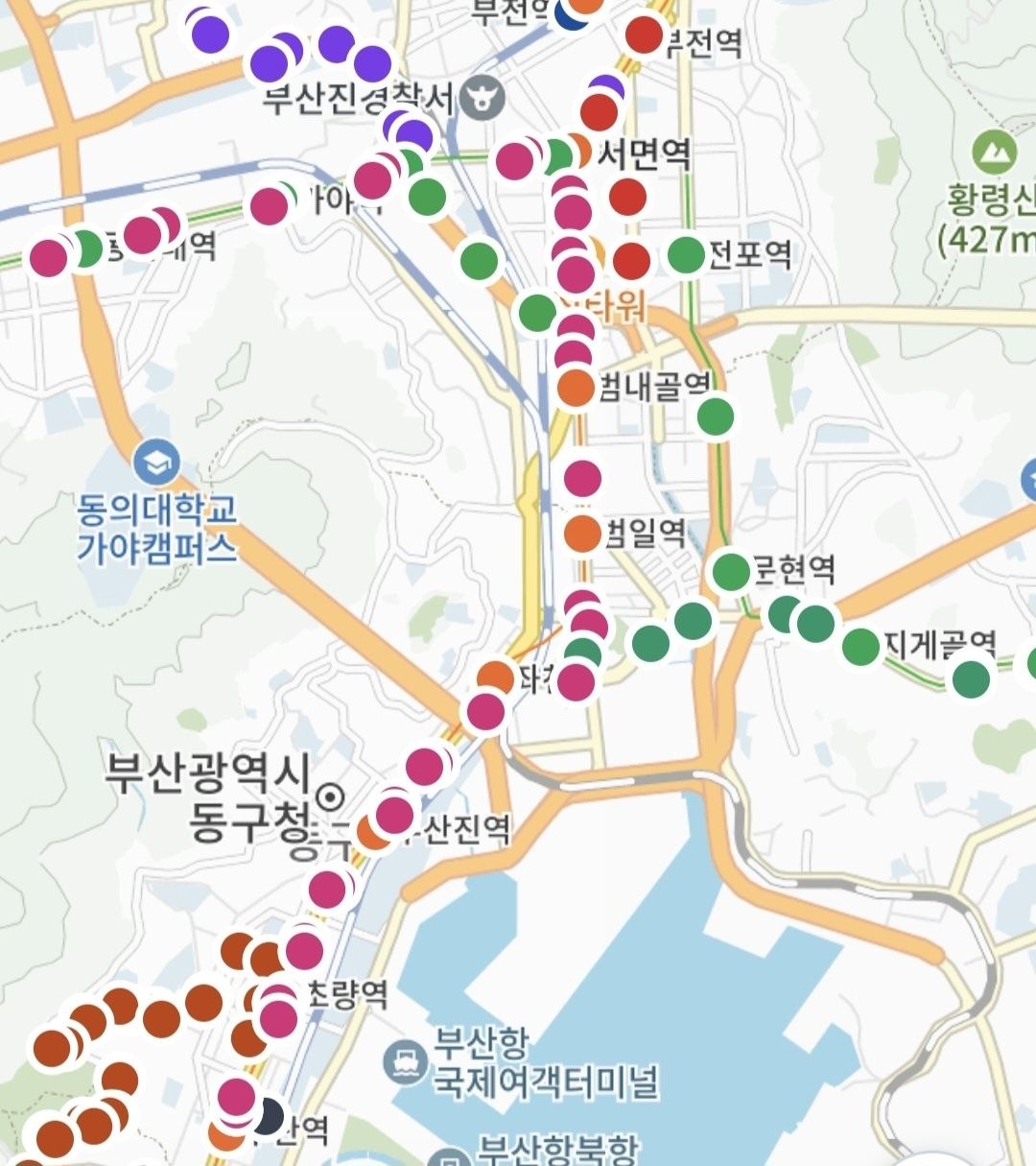 교통정보 지도 화면